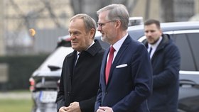 Polský premiér Donuld Tusk dorazil na jednání s Petrem Fialou (ODS) (27.2.2024)