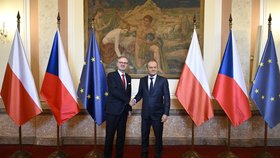 Polský premiér Donuld Tusk dorazil na jednání s Petrem Fialou (ODS) (27.2.2024)