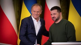 Volodymyr Zelenskyj uvítal Donalda Tuska v Kyjevě (22. 1. 2024).