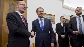 Donald Tusk a Bohuslav Sobotka v Kramářově vile