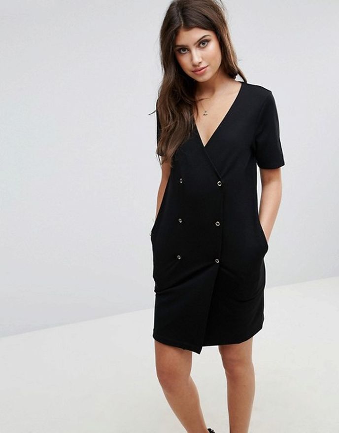 Dvouřadé tuxedo šaty, Asosm 41 eur, www.asos.com