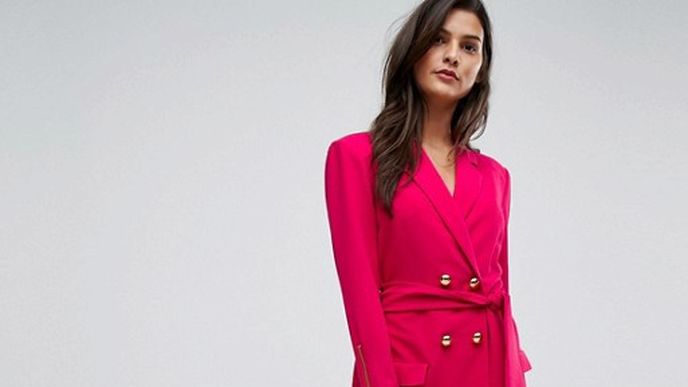 Fuchsiové tuxedo šaty, Asos, 61 eur, www.asos.com