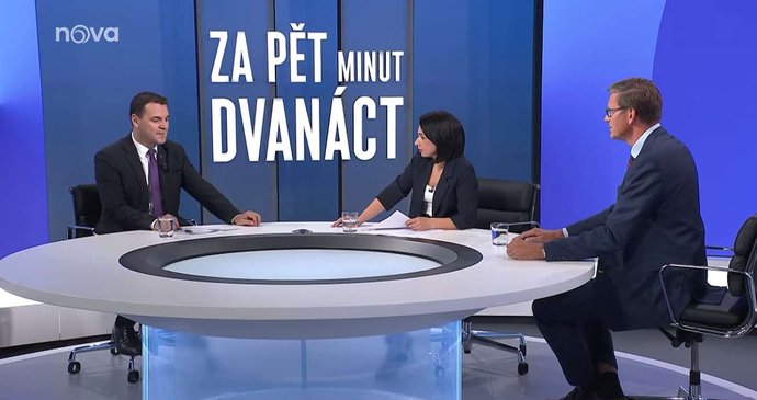Na Nově diskutovali v pořadu Za pět minut dvanáct ministr zahraničí Petr Macinka a šéf ODS Martin Kupka