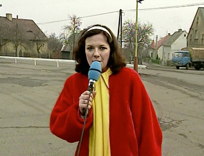 Autorka historicky první reportáže Televizních novin Rita Gabrielová v roce 1994