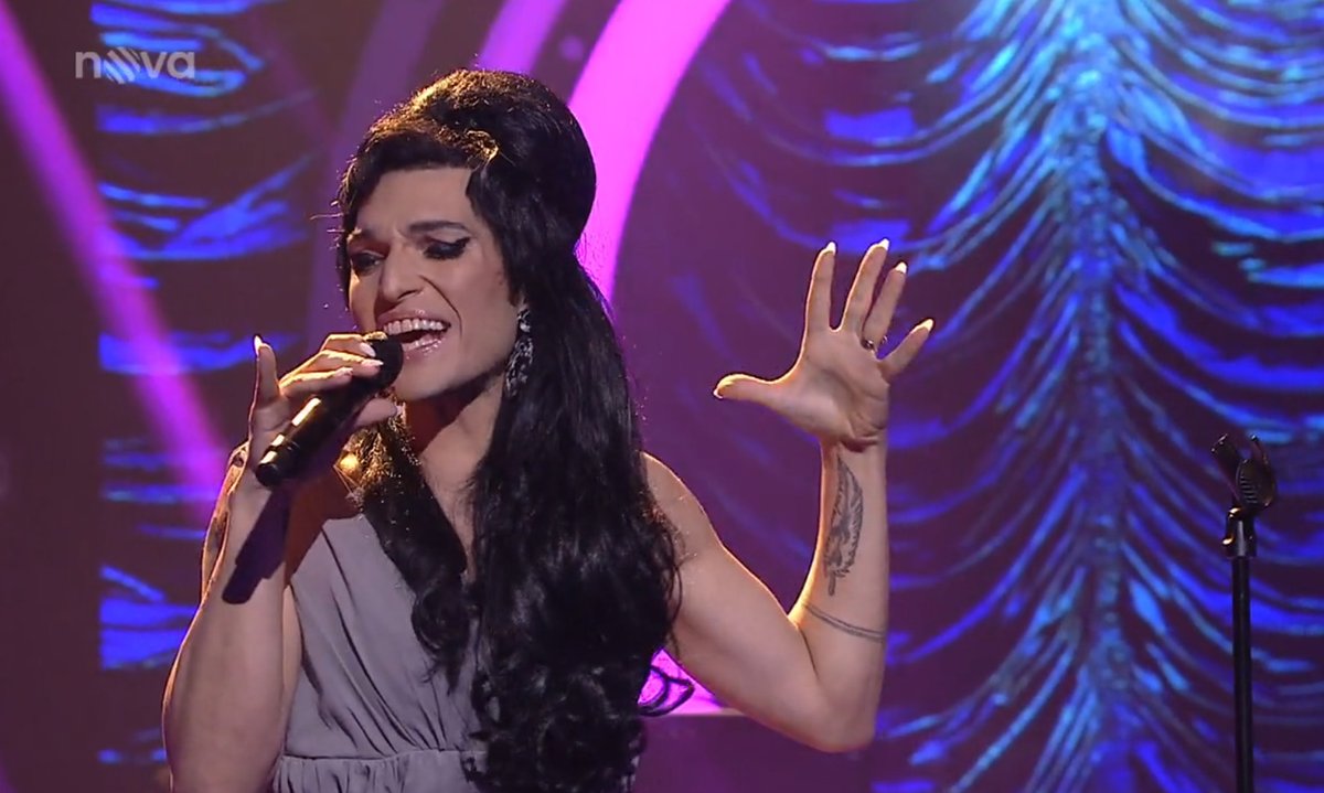 Jordan Haj zvítězil v 7. díle Tváře jako Amy Winehouse.