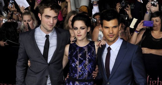 Robert Pattinson, Kristen Stewart a Taylor Lautner