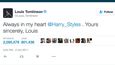 TOP 10 retweetů - 4. Louis Tomlinson z One Direction