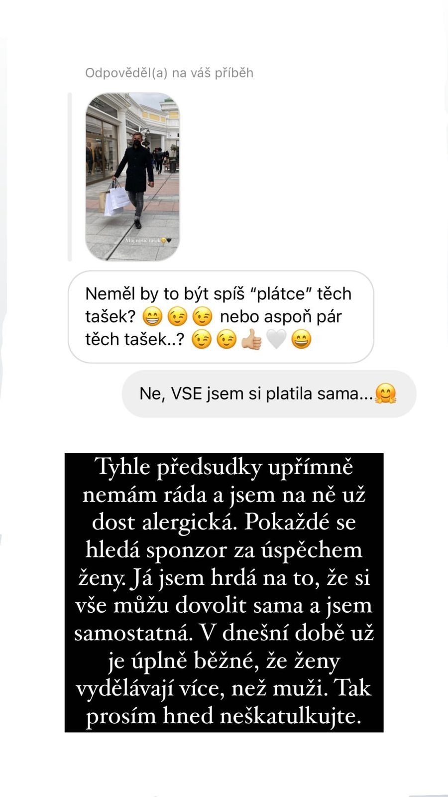 Týnuš Třešničková se brání nařčení, že je zlatokopka