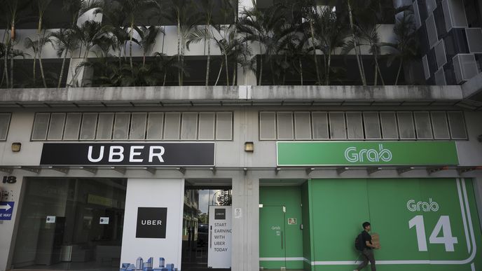 Pobočky Uber a Grab v Singapuru