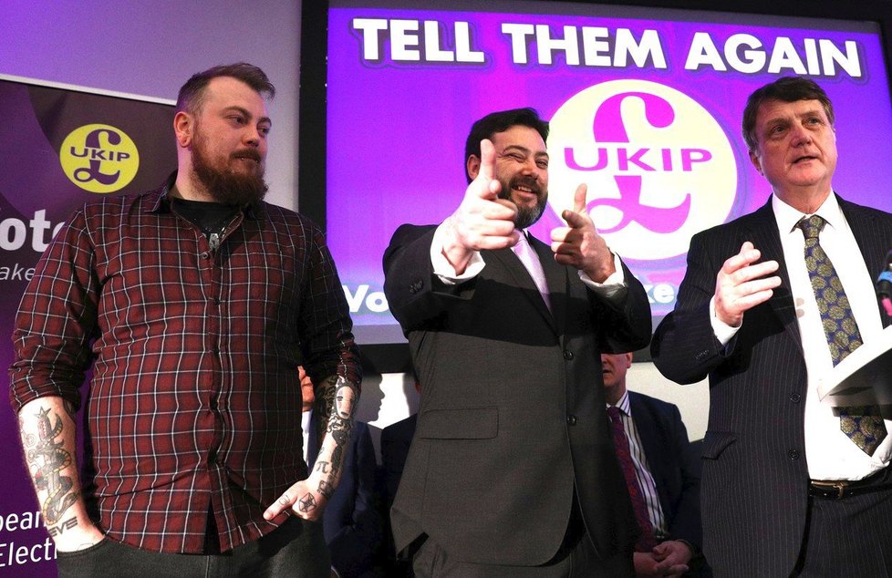 Tisková konference britské politické strany UKIP 18. 4. 2019