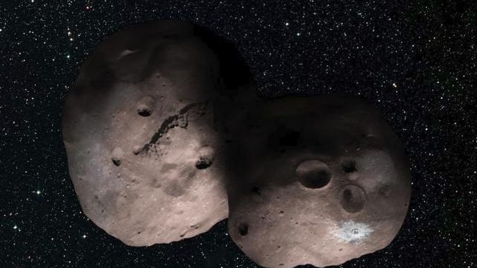 Přibližná podoba planetky Ultima Thule.