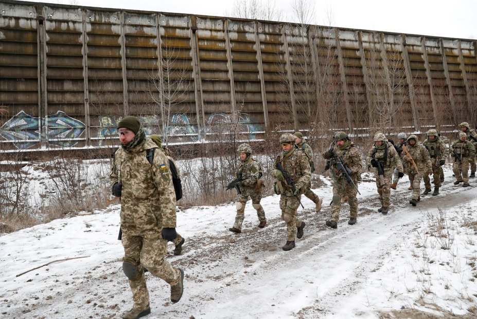 Cvičení armádních záloh u Kyjeva z 29. ledna 2022