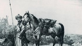 Baškirský jezdec (kresba z 19. století)