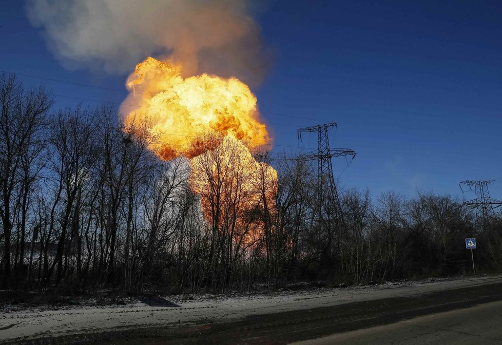 Výbuch plynovodu nedaleko ukrajinského Debalceve