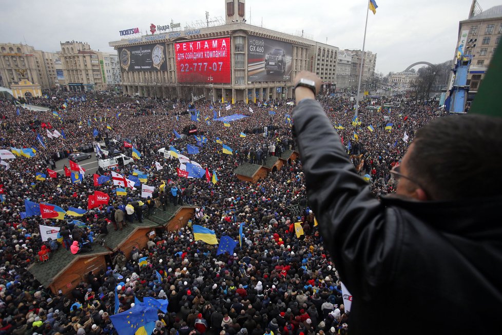 Demonstrace vedly k pádu Janukovyče