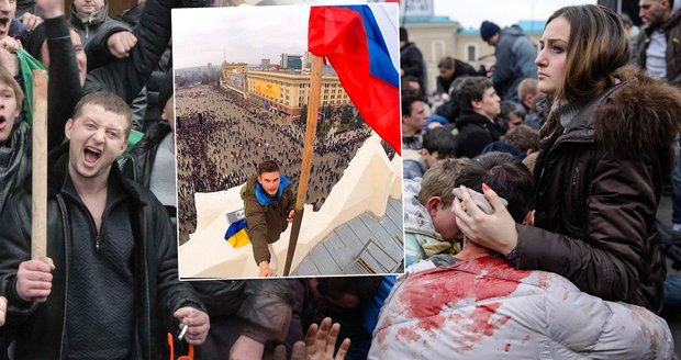 Lynč na rozdělené Ukrajině: Demonstranti na kolenou prosili o odpuštění!