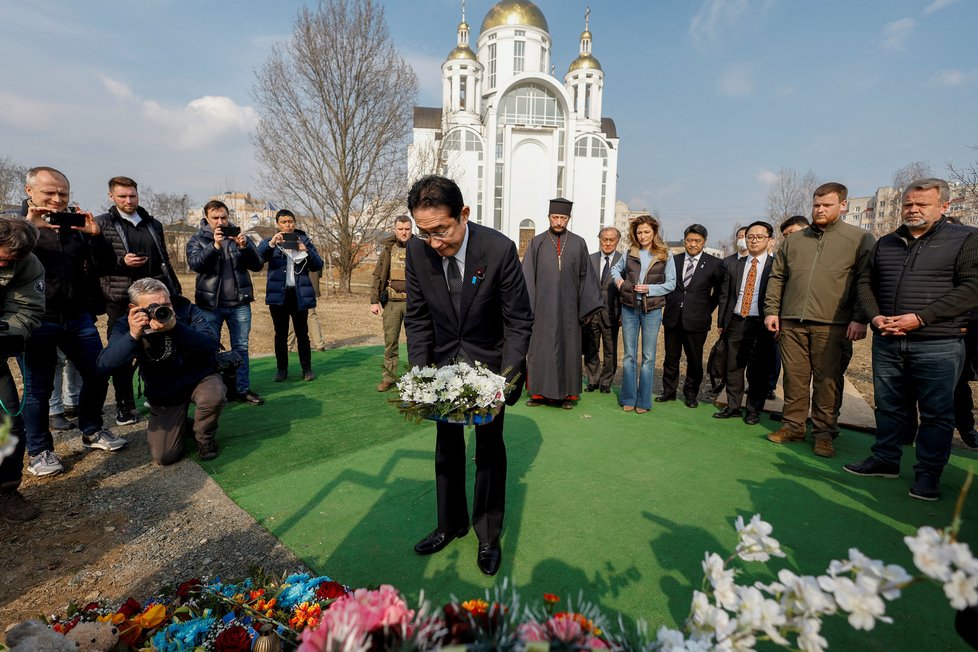 Japonský premiér Kišida na Ukrajině (21.3.2023)