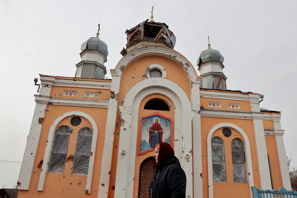 Zničené kostely na Ukrajině
