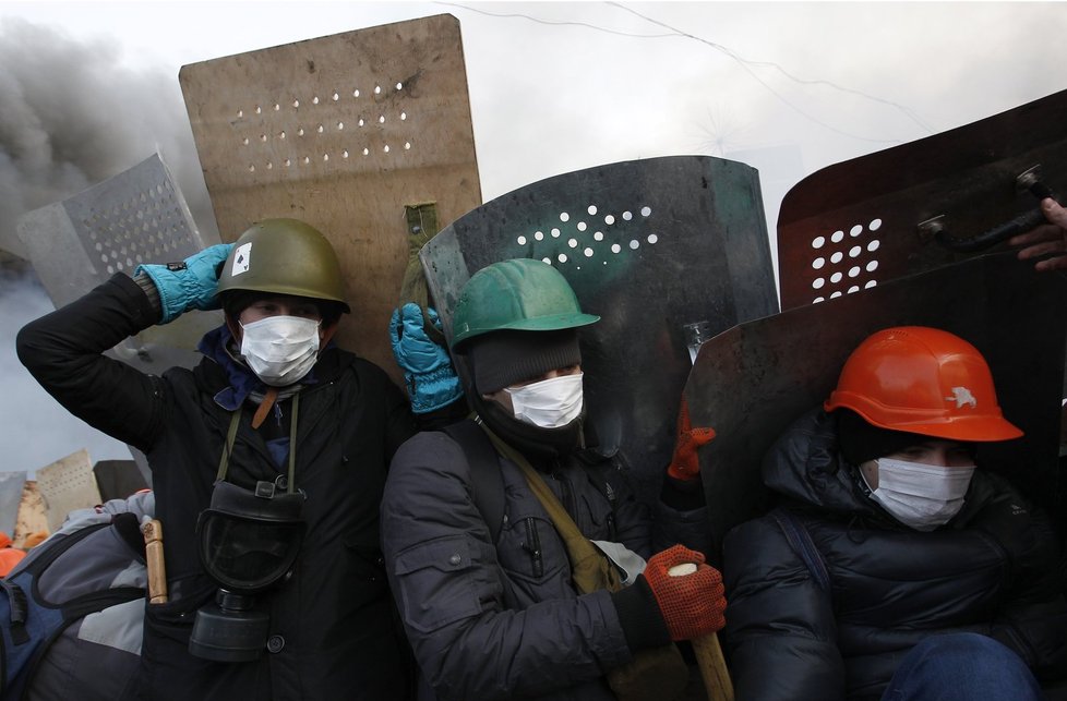 Demonstrace v ukrajinském Kyjevě v roce 2014