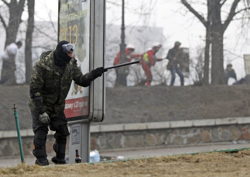 Demonstrace v ukrajinském Kyjevě v roce 2014