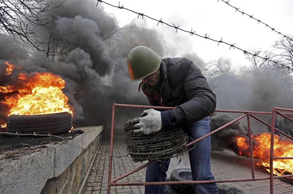 Demonstrace v ukrajinském Kyjevě v roce 2014