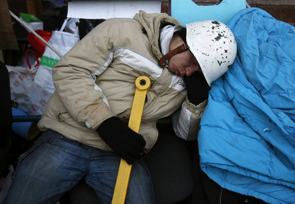 Demonstrace v ukrajinském Kyjevě v roce 2014