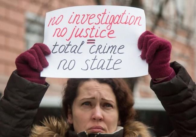 Ukrajinci se dožadují spravedlnosti za vraždu Iryny Nozdrovské.