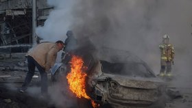 Následky útoků na Kyjev (10.10.2022)