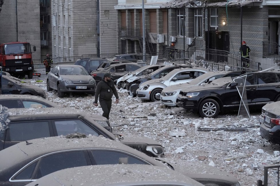 Následky ruského útoku na Kyjev (30.5.2023)