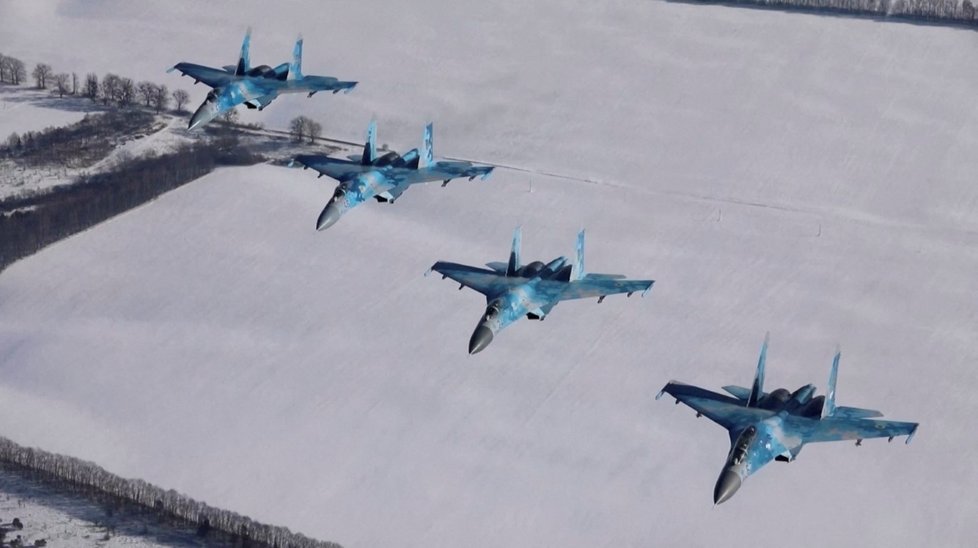 Ukrajinské letectvo při cvičení (28.3.2022)