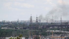 Ocelárna Azovstal v Mariupolu (15. 5. 2022)