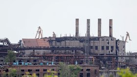 Ocelárna Azovstal v Mariupolu (15. 5. 2022)
