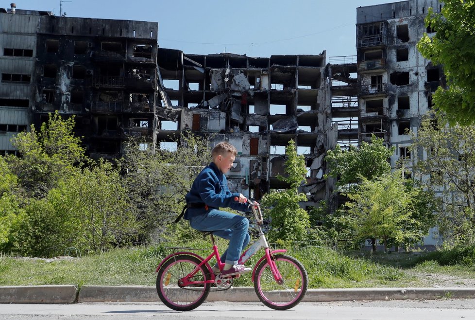 Zdevastované město Mariupol (12. 5. 2022)