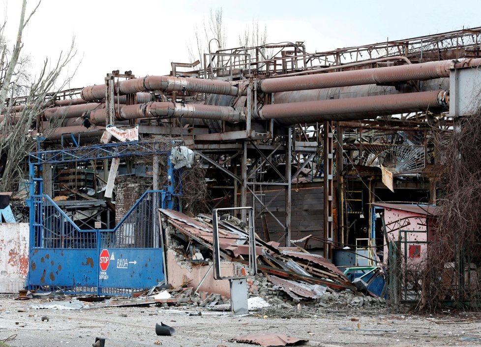 Válka na Ukrajině: Zničené ulice Mariupolu (16.4.2022)
