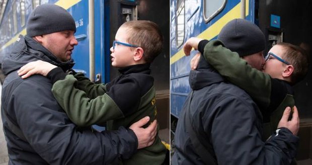 Dojemné loučení otce se synem: Ruslan (35) posadil rodinu na vlak a šel bojovat