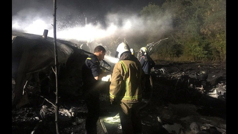 Nehoda letounu Antonov AN-26 na Ukrajině.