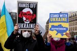 Protest proti ruské agresi a na podporu Ukrajiny v Berlíně (19.2.2022)