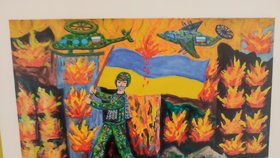 Obrazy dětí z Ukrajiny i dalších zemí představující boj za mír.