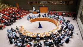 Zasedání Rady bezpečnosti OSN v New Yorku, které svolala Ukrajina kvůli vstupu ruských vojsk na východ jejího území (22. 2. 2022)