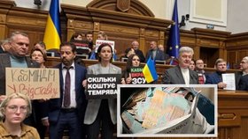 Petro Porošenko se svými poslanci požaduje výměnu vlády (18. 11. 2025).