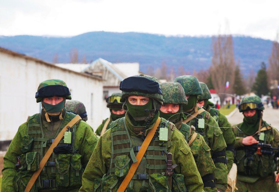 Tzv. zelení mužíčci na Ukrajině, šlo o ruské vojáky.