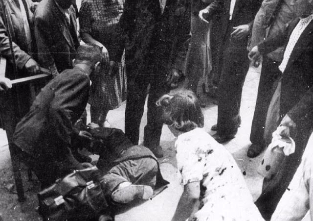 Šokující historické fotografie z pogromu na Židy v ukrajinském Lvově.