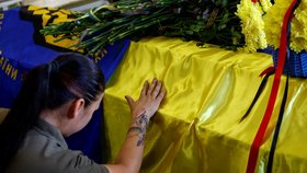 Pohřeb Serhije Tkačenka v Kyjevě