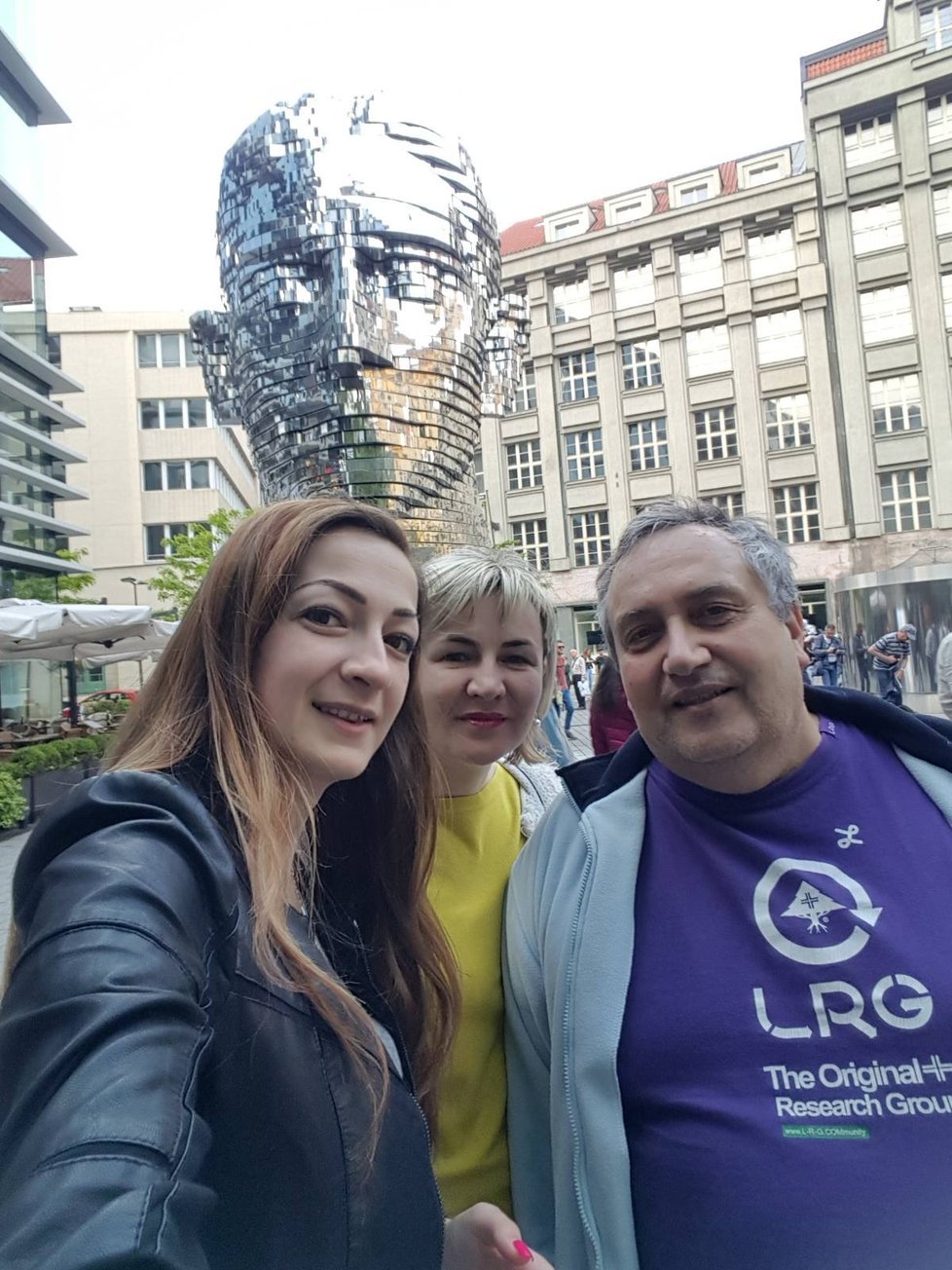 V Praze s manželem a neteří Kristinou z Ukrajiny