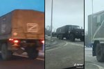 Sociální sítě šokovala videa s ruskou vojenskou těžkou technikou, která má označení Z.