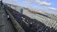Demonstrace proti ruské invazi na Ukrajinu na pražském Václavském náměstí (27. 2. 2022)