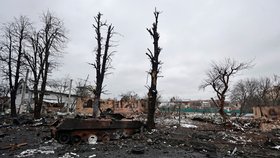 Město Buča nedaleko Kyjeva. (2.3.2022)