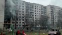 Zkáza ve městě Černihiv po ruském ostřelování.