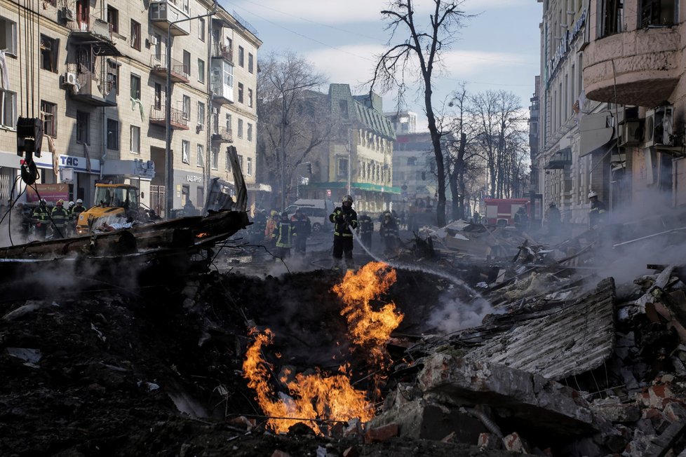 Zdevastovaný Charkov. (16.3.2022)