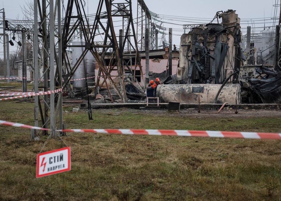 Rusy zdevastovaná energetická infrastruktura na Ukrajině